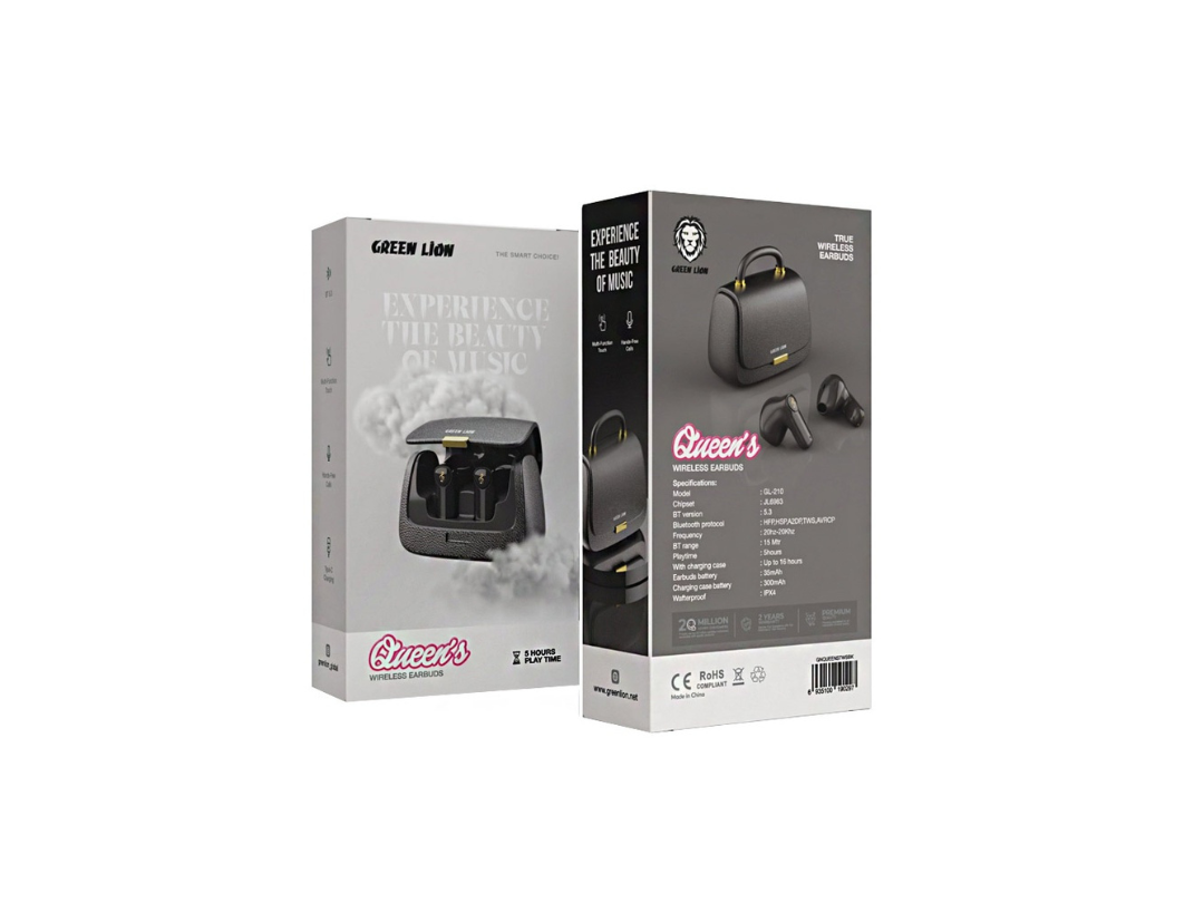 Buy Green Lion Queen's Wireless Earbuds Black | in Qatar Buy Green Lion Queen's Wireless Earbuds Black | in Qatar